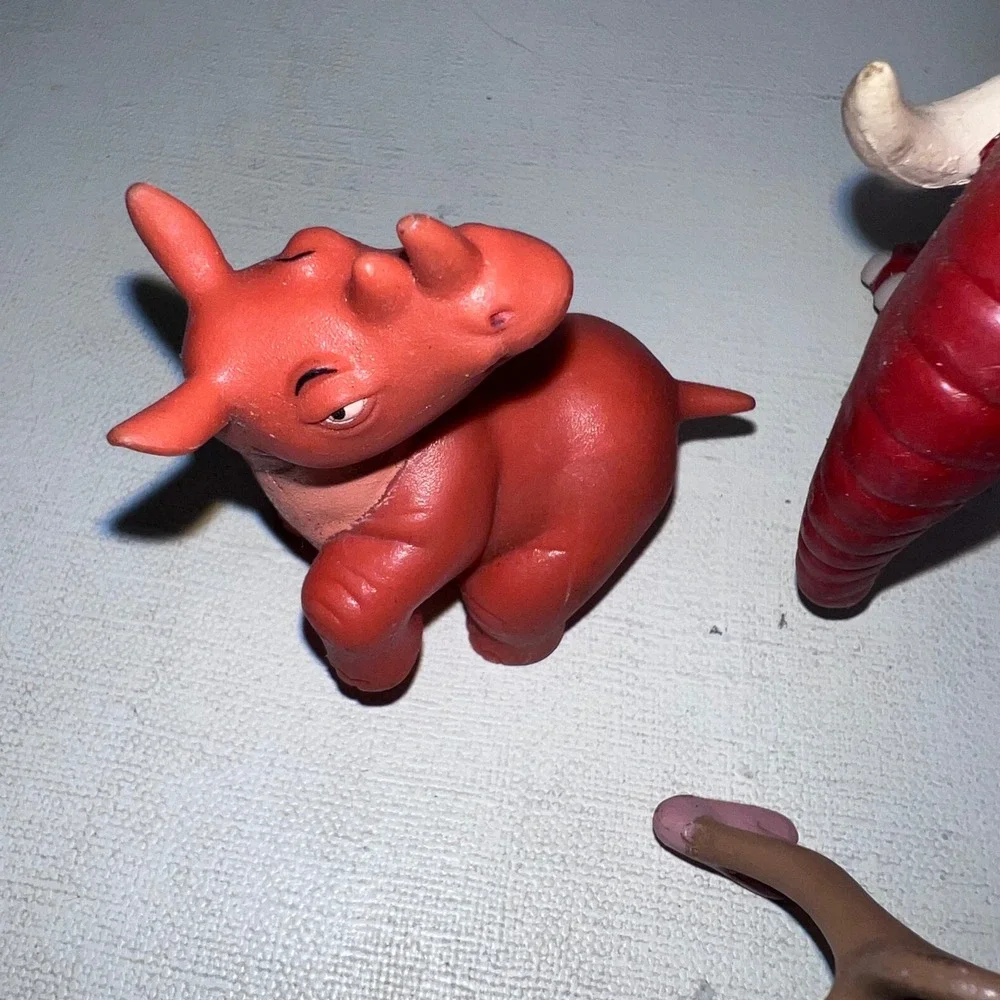Vtg Disney Tarzan Figure Lot Tantor Elephant Terk Rhino 1999 Action Cake Topper